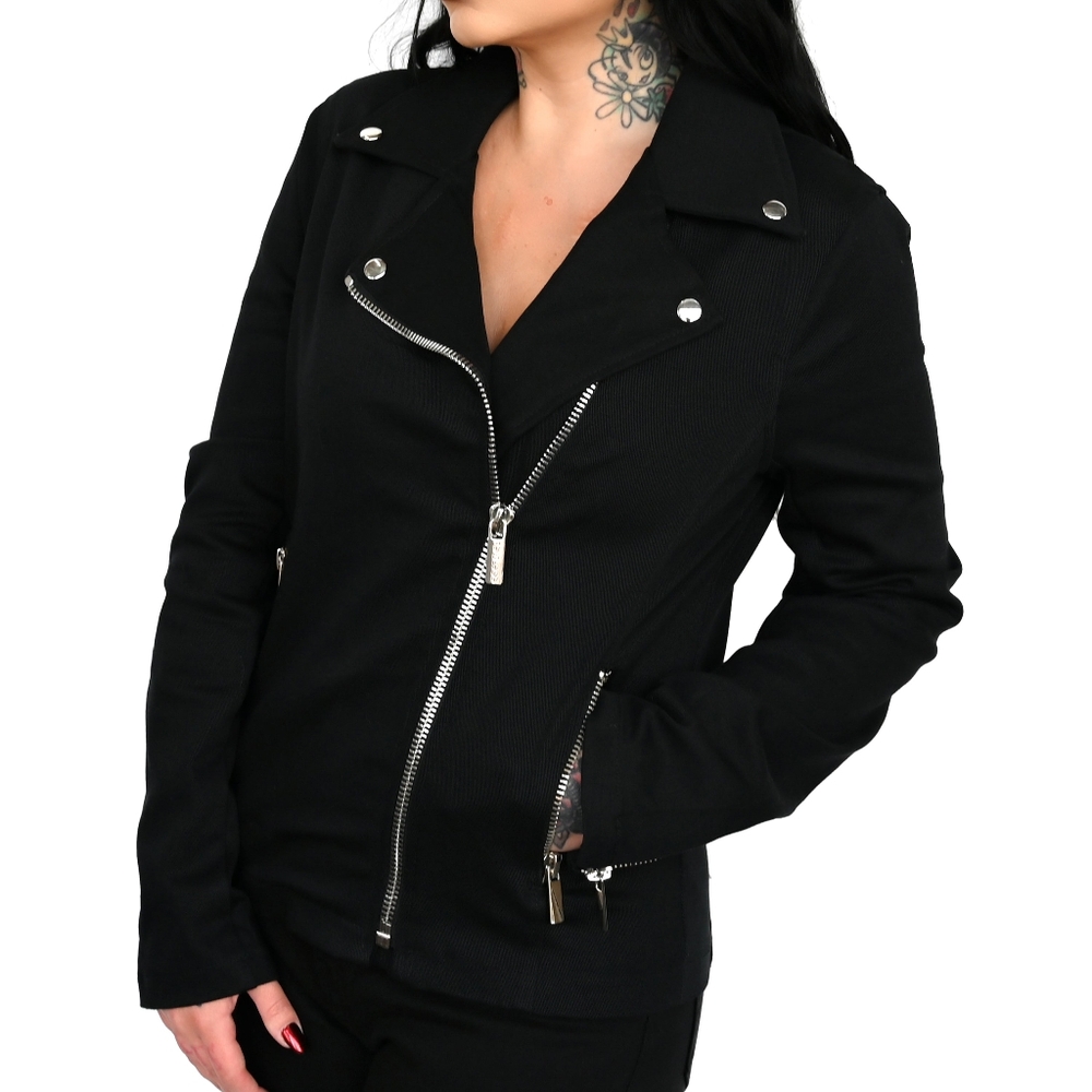 Foxblood Black Denim Moto Jacket